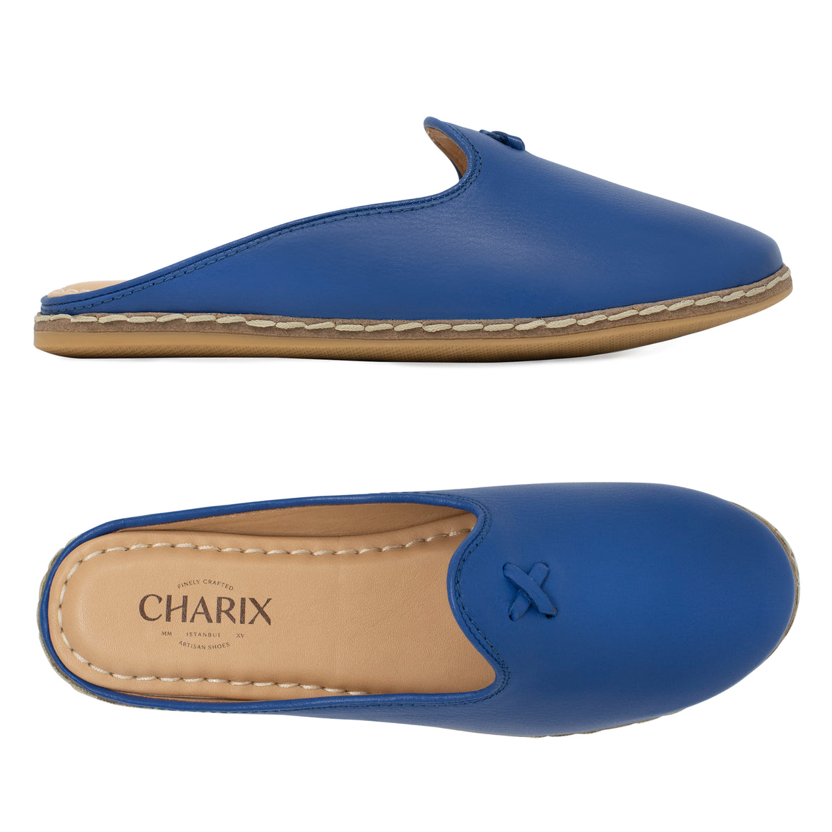 Cobalt Blue Mules - Men's - Charix Shoes