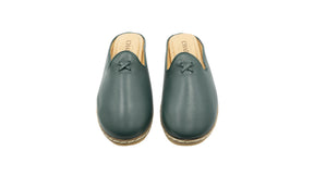 Hunter Green Mules - Women's - Charix Shoes