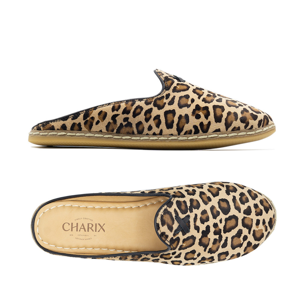 Leopard Mules - Men's - Charix Shoes