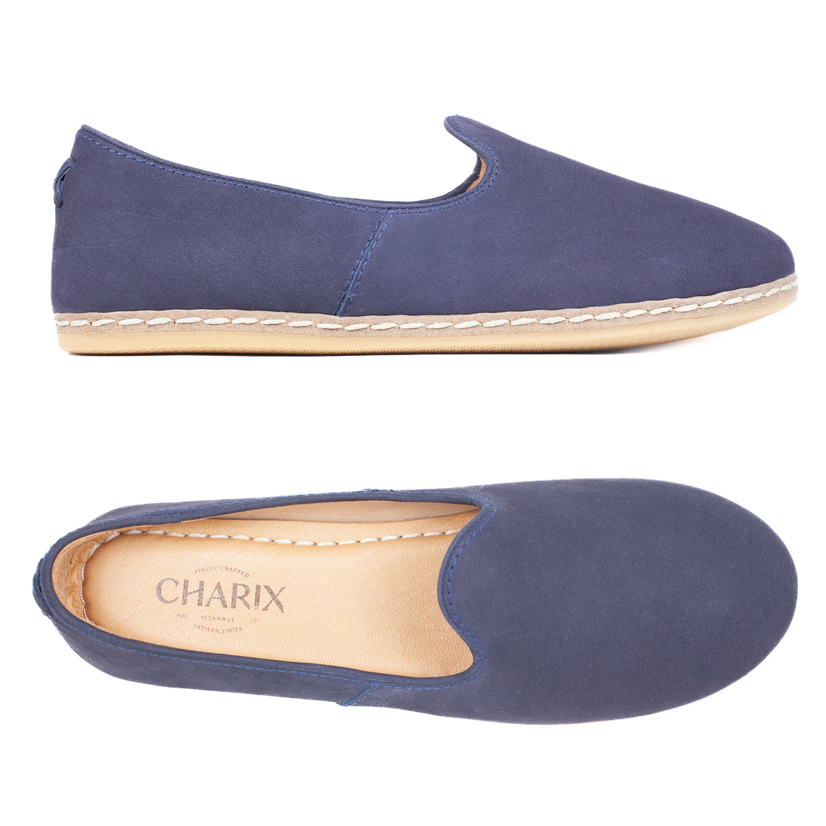 Navy Suede - Slip On Shoes for Men | Charix