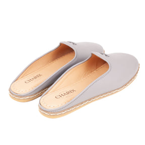 Ultimate Gray Mules - Men's - Charix Shoes