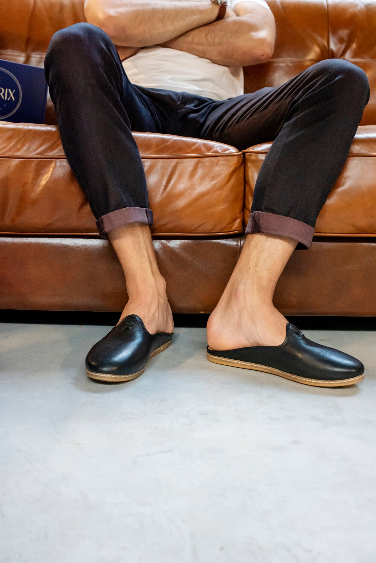 mens black mules